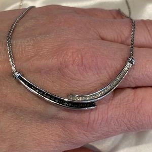 JBR sterling necklace with black & white diamonds